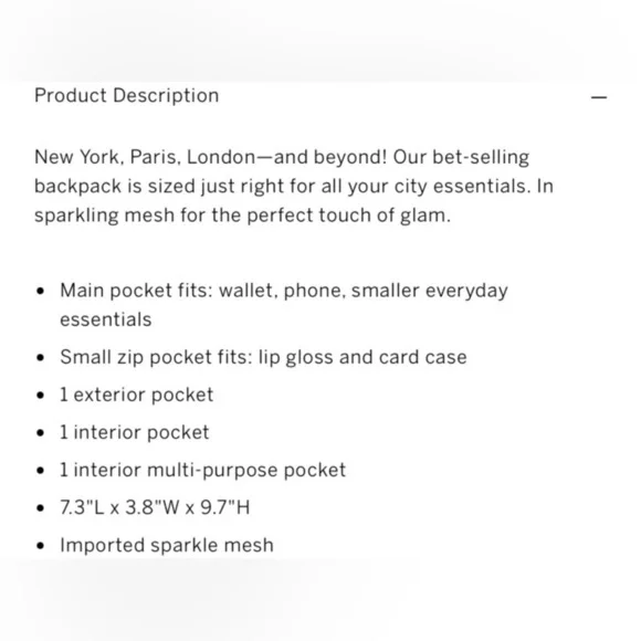 Victoria's Secret Metallic Rose Gold Mini Backpack - Picture 4 of 14